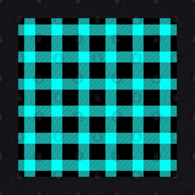 Teal and Black Buffalo Plaid Pattern by teezeedy